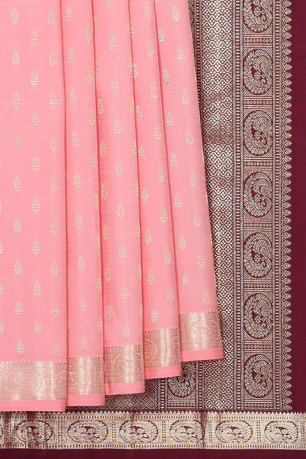 Image of Arani Silk Light Peach Saree